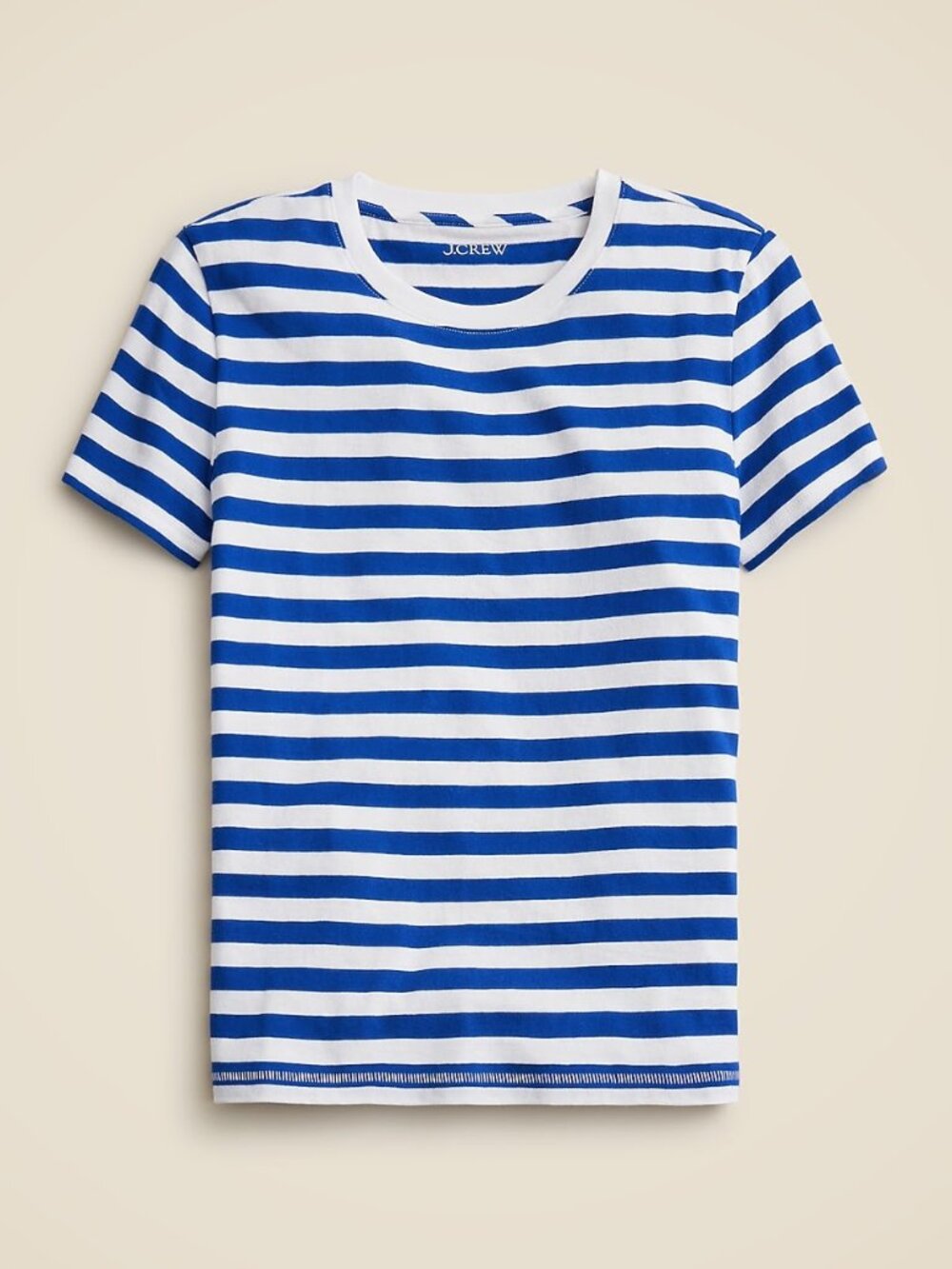 Women's J. Crew Blue/White Striped T-Shirt, Small